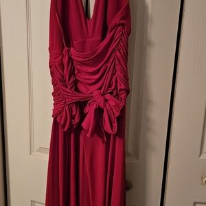 JS Boutique Vibrant Pink Ruched Prom Dress